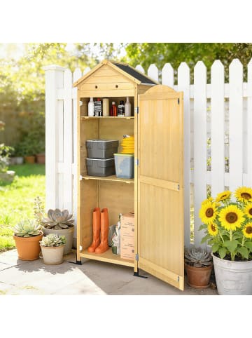 Outsunny Geräteschuppen in Naturholz 85L x 58B x 213H cm