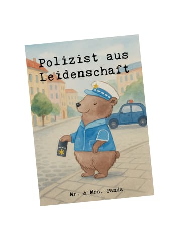 Mr. & Mrs. Panda Postkarte Polizist Leidenschaft Design mit Spruch in Weiß