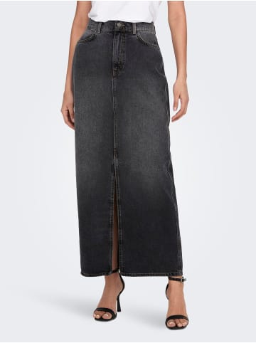 ONLY Maxi Jeans Rock mit Schlitz Stone Denim Wash in Schwarz