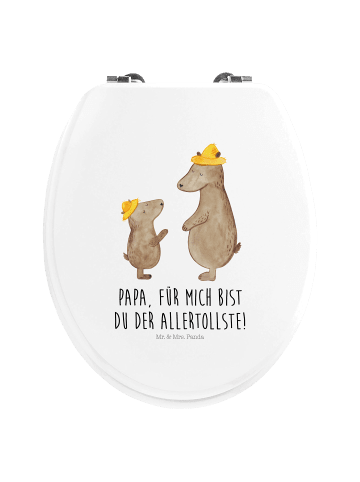 Mr. & Mrs. Panda WC Brille Bären mit Hut mit Spruch in Weiß