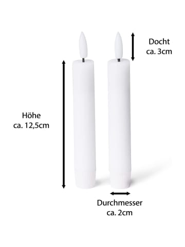 Novaliv Kerzenständer Stabkerzen 4er-Set Gold 15cm mit LED-Kerzen flammenlos E in Gold
