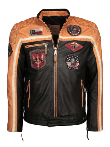 TOP GUN Lederjacke TGJ1005 in schwarz/orange