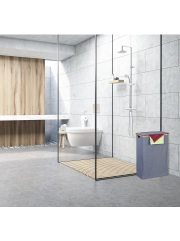 relaxdays Wäschekorb in Grau/ Natur - 105 l