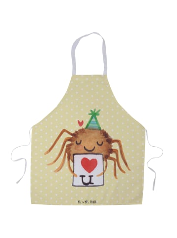 Mr. & Mrs. Panda Schürze Spinne Agathe Brief ohne Spruch in Gelb Pastell