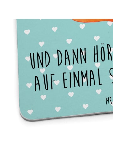 Mr. & Mrs. Panda Bierdeckel Füchse Liebe mit Spruch in Türkis Pastell