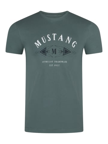 Mustang T-Shirt Basic Print Tee in Grün