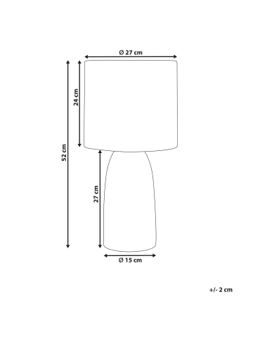 Beliani Tischleuchten BELIHUL in Weiß - (W) 27 x (H) 52 x (L) 27 cm