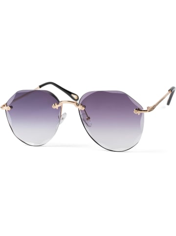 styleBREAKER Piloten Sonnenbrille in Gold / Grau Verlauf