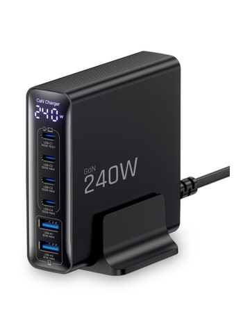 Tech Protect Tech Protect DC240W GaN Ladestation mit 6 Anschlussen 4 x