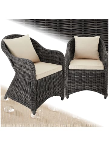 tectake 2er Set Aluminium Rattansessel