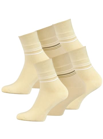 Cotton Prime® Kurzschaft Socken 6 Paar in beige