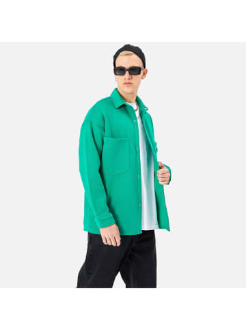 Megaman Hemdjacke Oversize Fit Übergangsjacke in Grün