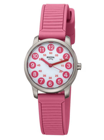 Boccia Kinderarmbanduhr Titan Pink/Weiß