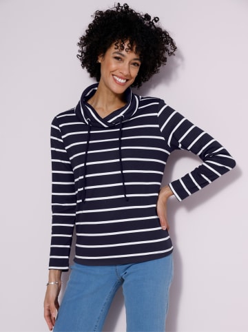 Sieh an! Sweatshirt in marine-ecru-geringelt