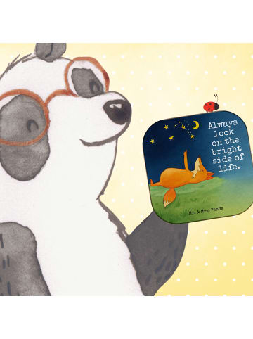 Mr. & Mrs. Panda Untersetzer Glas Fuchs Sterne Design mit Spruch in Weiß
