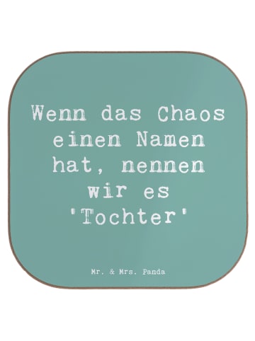 Mr. & Mrs. Panda Coaster Spruch Chaos Tochter mit Spruch in Meeresbrise
