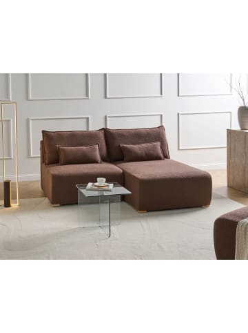 Beliani Modulsofa NERBO in Braun - (W) 200 x (H) 97 x (L) 154 cm