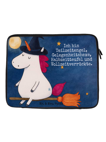 Mr. & Mrs. Panda Laptophülle Einhorn Hexe Design mit Spruch in Weiß