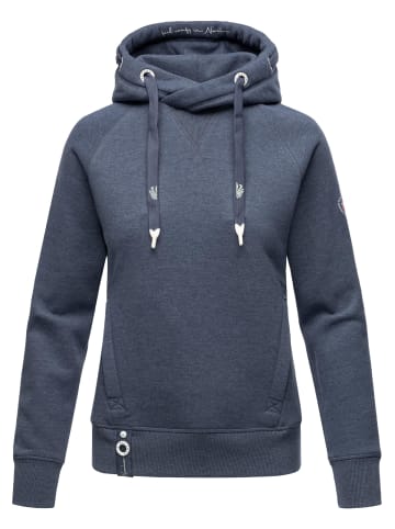 Navahoo Kapuzensweatshirt Liebesmäuschen in Dusty Blue Melange