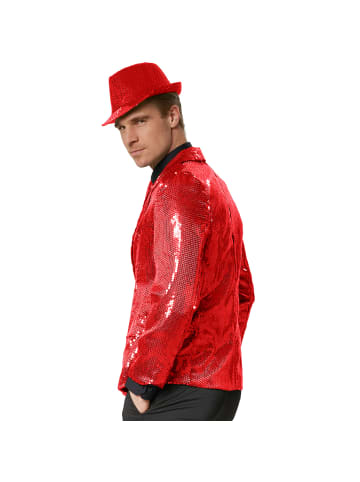 tectake Herren-Jackett mit glitzernden Pailletten, rot