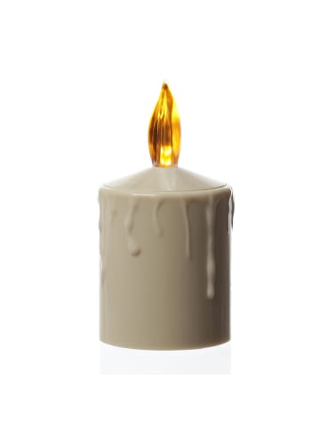 MARELIDA LED Mini Kerze Grabkerze für Laternen mit Sensor H: 11,5cm in beige