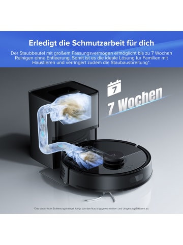 Roborock Saugroboter Q7 BF+ in Schwarz, 8000 Pa, Dual Anti-Tangle-System