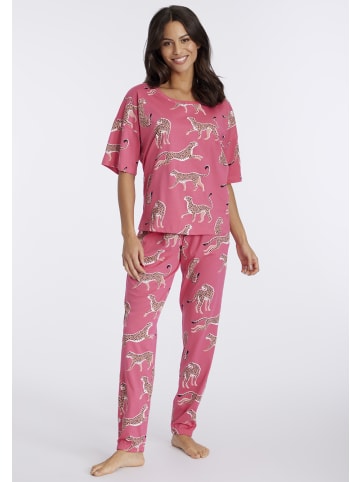 Vivance Active Pyjama in pink-gemustert