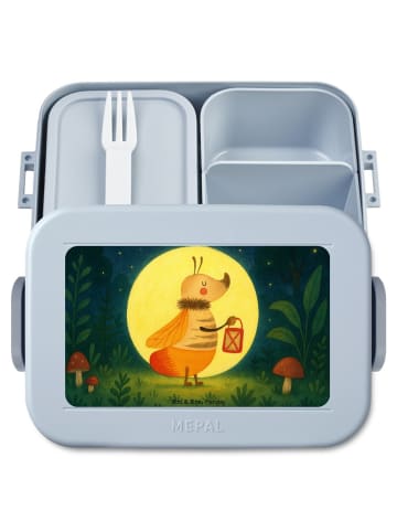 Mr. & Mrs. Panda Bento Box Glühwürmchen Design ohne Spruch in Blau Pastell