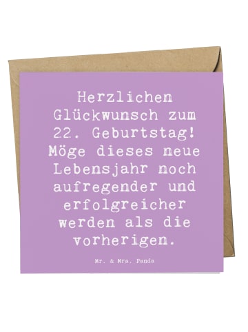 Mr. & Mrs. Panda Klappkarte Spruch 22. Geburtstag mit Spruch in Lavendeltraum