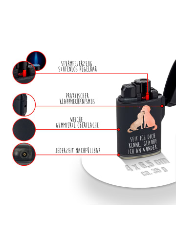 Mr. & Mrs. Panda sturmfeuerzeug Hunde Liebe mit Spruch in Schwarz