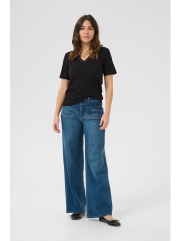 Kaffe Kurzarm-Bluse KAsamantha Regular fit in Black Deep CC