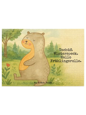 Mr. & Mrs. Panda Puzzle Otter Bauch Design mit Spruch in Weiß