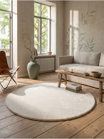 KADIMA DESIGN Teppich Kurzflor Waschbar Einfarbig NECKAR Strapazierfähig OEKO-TEX in Creme