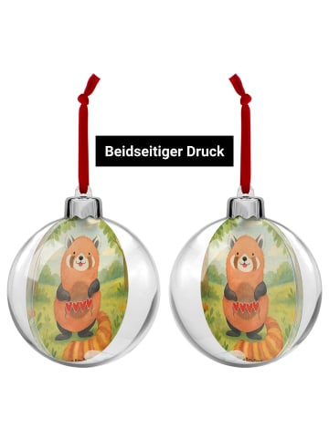Mr. & Mrs. Panda Weihnachtsanhänger Roter Panda Design ohne Spruch in Weiß