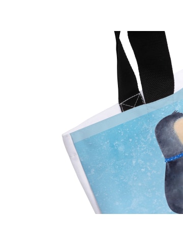 Mr. & Mrs. Panda Shopper Tasche Pinguin Pärchen mit Spruch in Eisblau