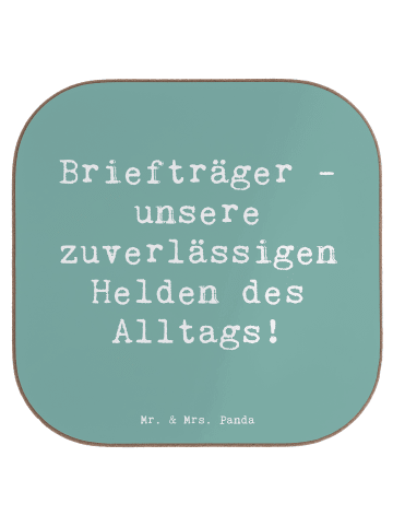 Mr. & Mrs. Panda Untersetzer Glas Spruch Briefträger Helden mit ... in Meeresbrise
