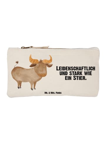 Mr. & Mrs. Panda Schminktasche Sternzeichen Stier mit Spruch in Weiß