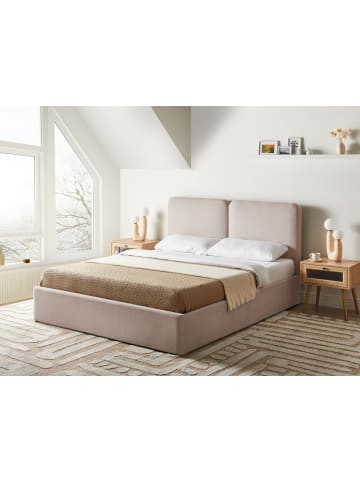 Beliani 3-tlg Doppelbett ARBOIS in Beige/Schwarz