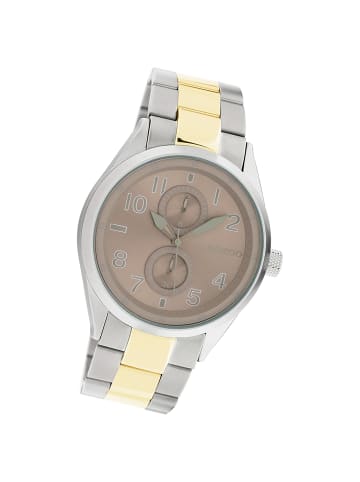Oozoo Analog-Armbanduhr Oozoo Timepieces silber, gold groß (ca. 42mm)
