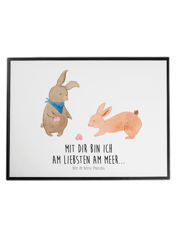 Mr. & Mrs. Panda schreibtischunterlage Hasen Muschel mit Spruch in Weiß