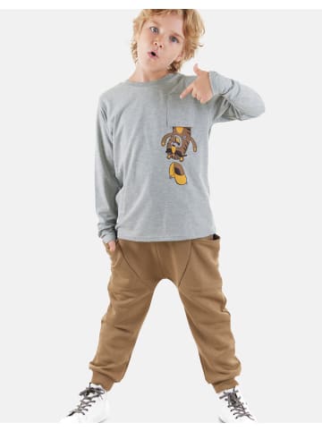 Denokids Set Pocket Tiger in Grey Melange