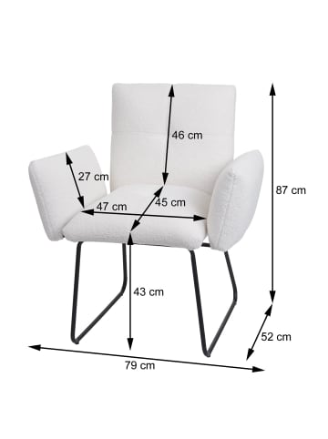 MCW 6er-Set Esszimmerstuhl K34 mit Armlehne, Weiß