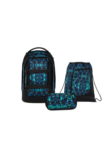 Satch Schulrucksack-Set PACK Caleido Blue 3-teilig in Blau