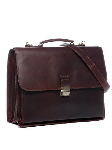 FEYNSINN Leder-Aktentasche 15" echt Leder Aktentasche 15 Zoll Laptop Fach braun in braun