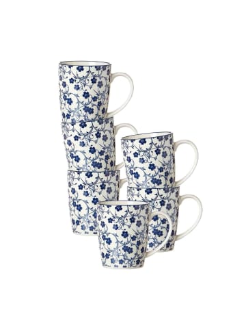 Ritzenhoff & Breker 6er Set Henkelbecher Royal Sakura 350 ml in blau-weiß