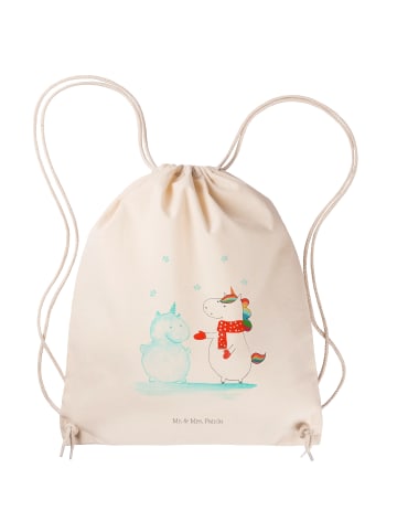 Mr. & Mrs. Panda Turnbeutel Einhorn Schneemann ohne Spruch in Creme