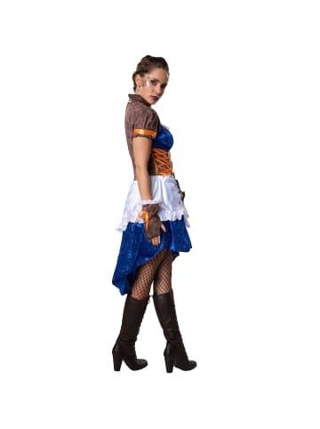 tectake Farbenfrohes Kleid mit kurzen Ärmeln, blau