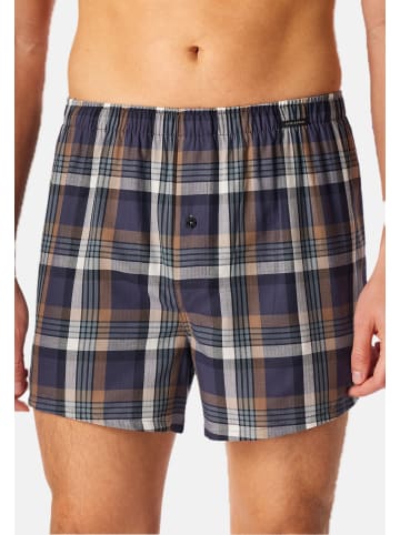 Schiesser Boxershorts Web in Dunkelblau / grau