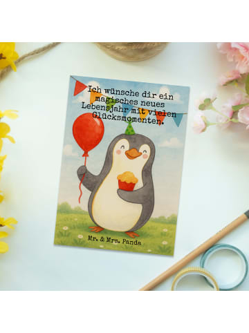 Mr. & Mrs. Panda Postkarte Pinguin Geburtstag Design mit Spruch in Weiß
