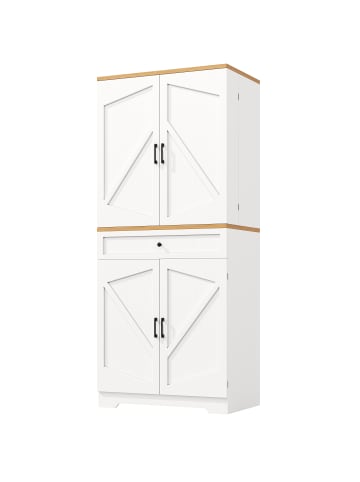 ABRIHOME Hochwertiger Küchenschrank mit 12 Türfächern und Schubladen, 80x40x180cm